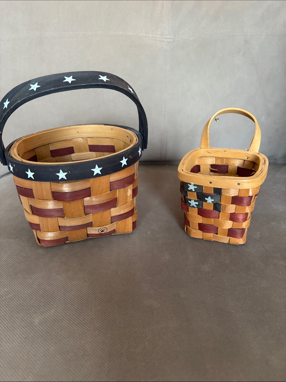 Handwoven Patriotic Accent Baskets - Set of 2